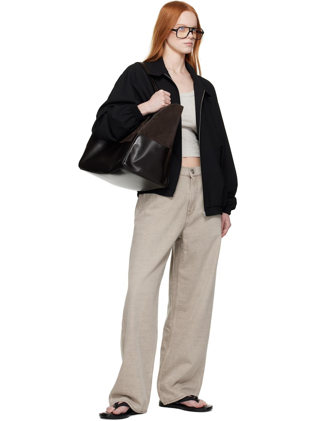 Brown & Black Incognito Large Cabas Tote - 4