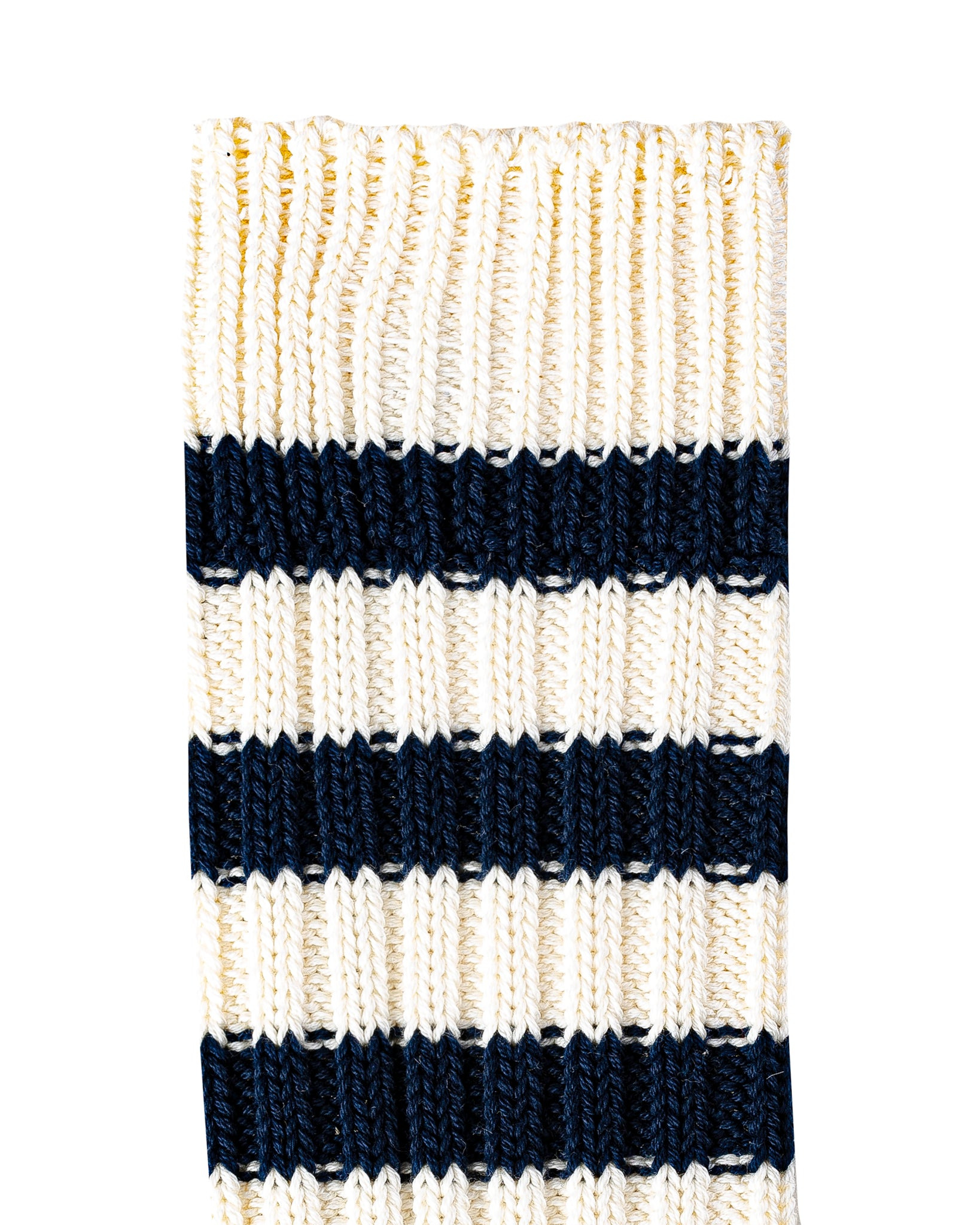 DEC-STR-IVO-NAV Decka Heavyweight Socks / Stripes - Ivory x Navy - 3