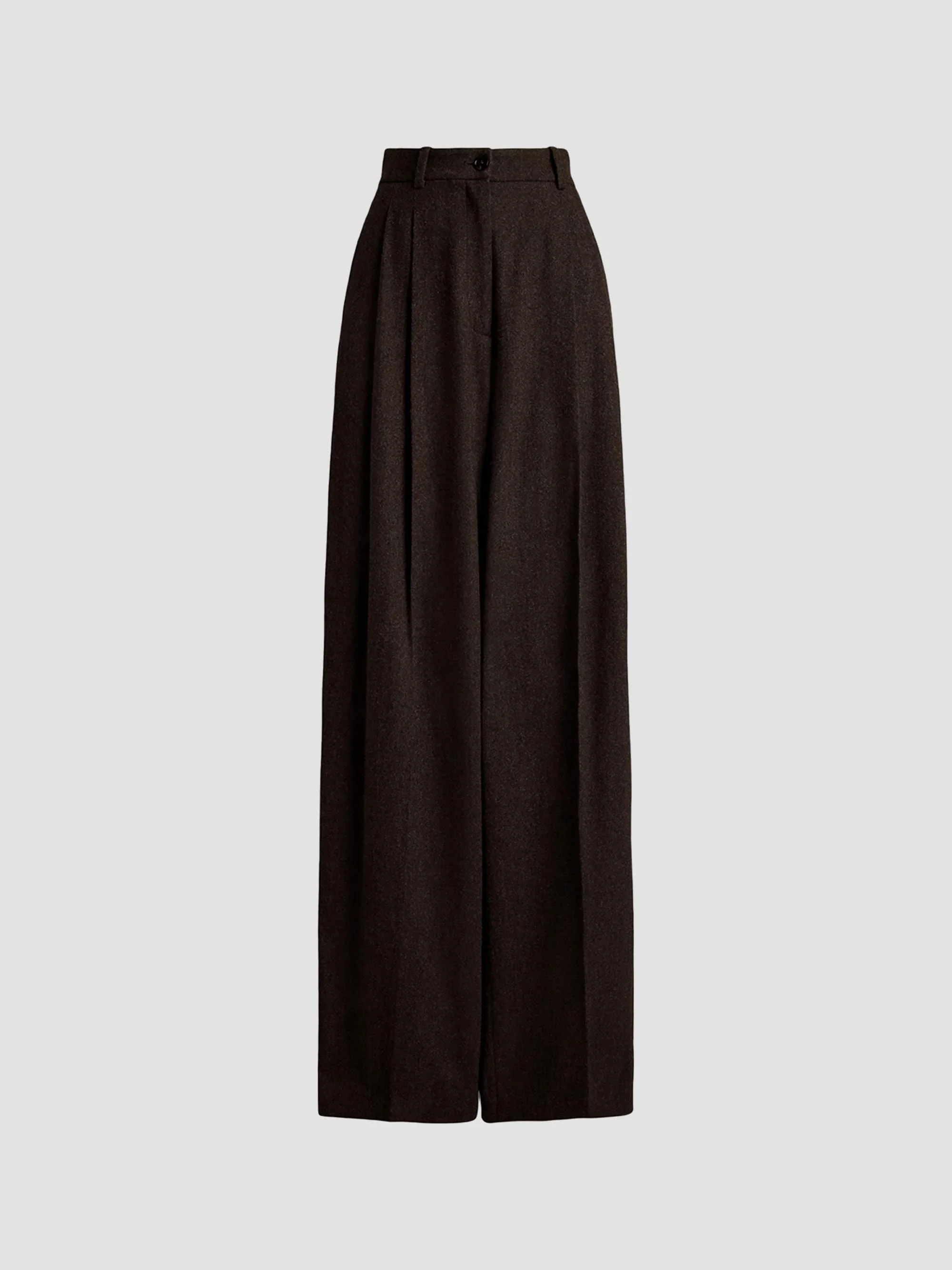Women's Clarice Pleated Mini-Herringbone Trousers - Brown - 1