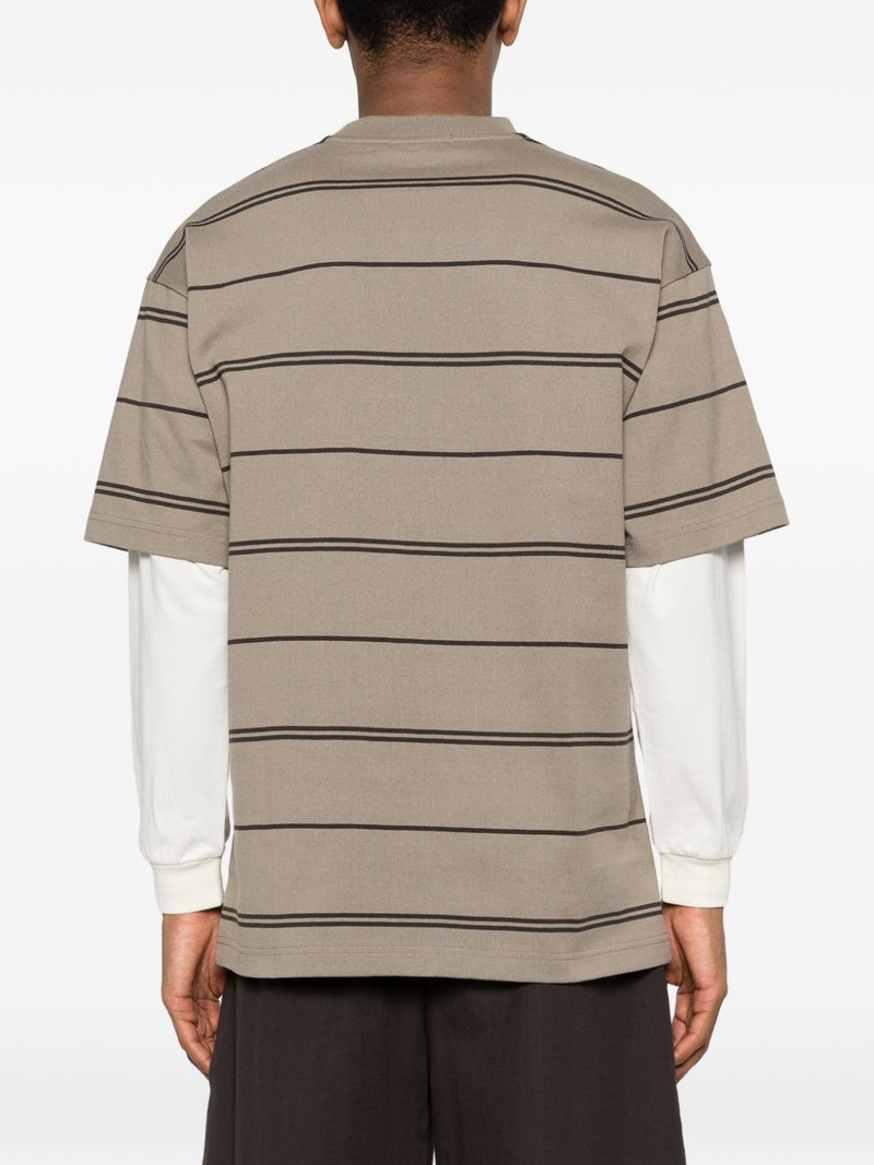 stripe-pattern layered T-shirt 4