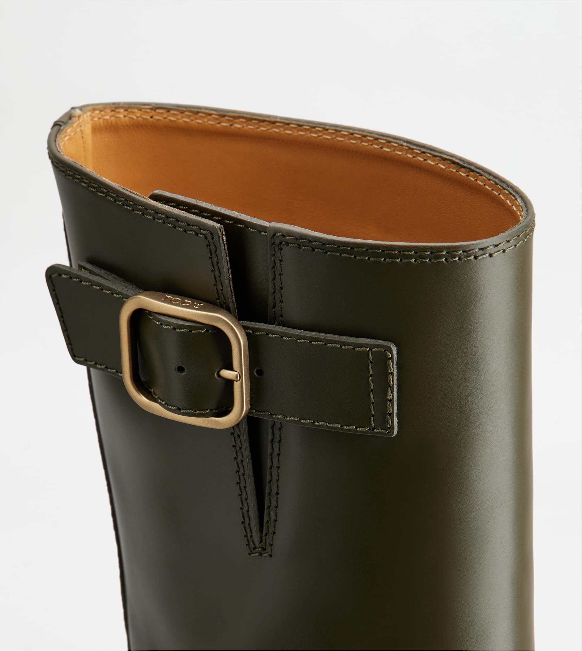 BIKER BOOTS IN LEATHER - GREEN - 5