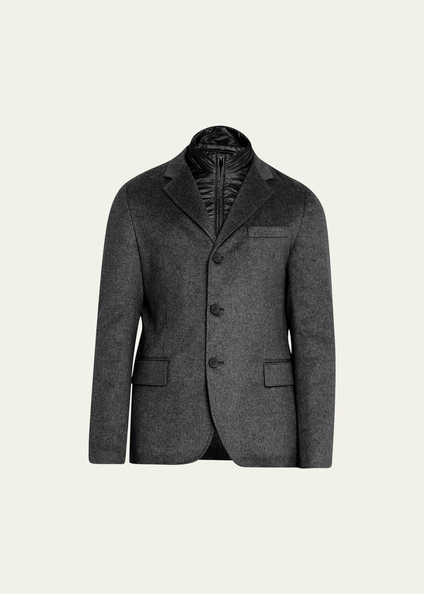 Men's Cashmere Blazer with Detachable Bib - 1