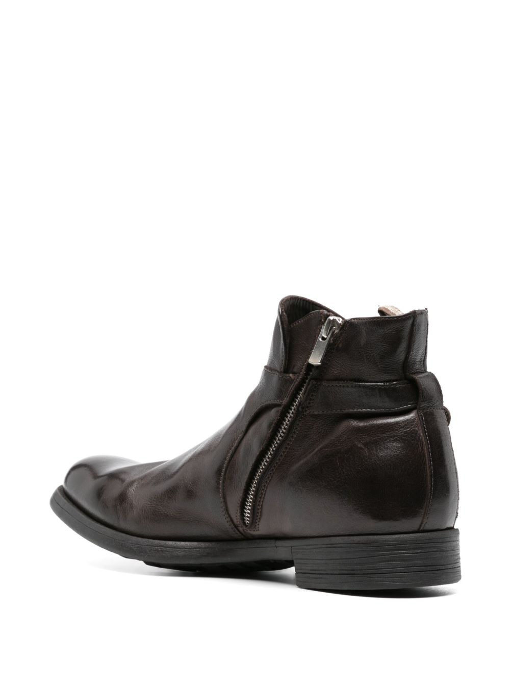 buckle-strap leather ankle boots - 3