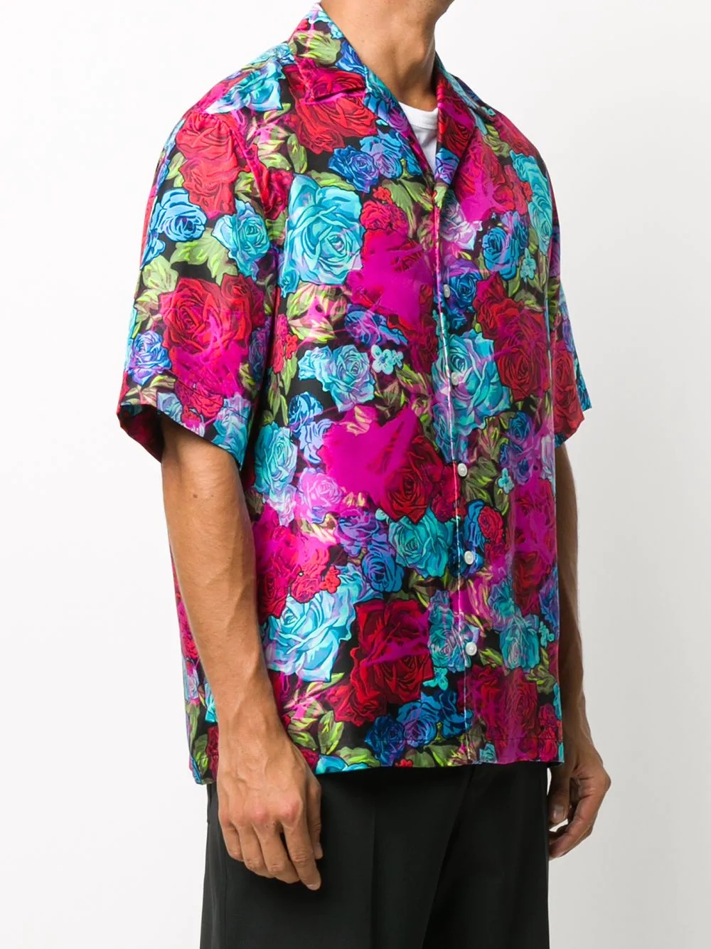 floral silk shirt - 3