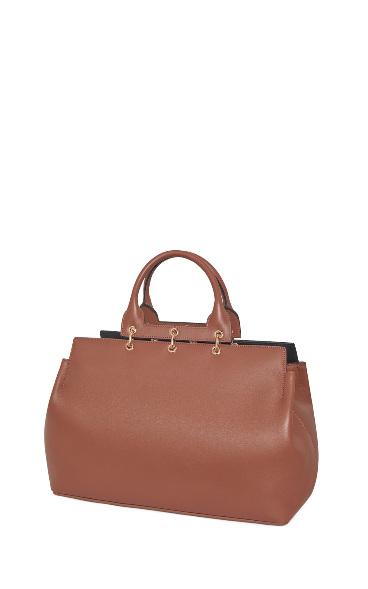 Large Amethyst Bag in Cognac Nappa Leather - 2
