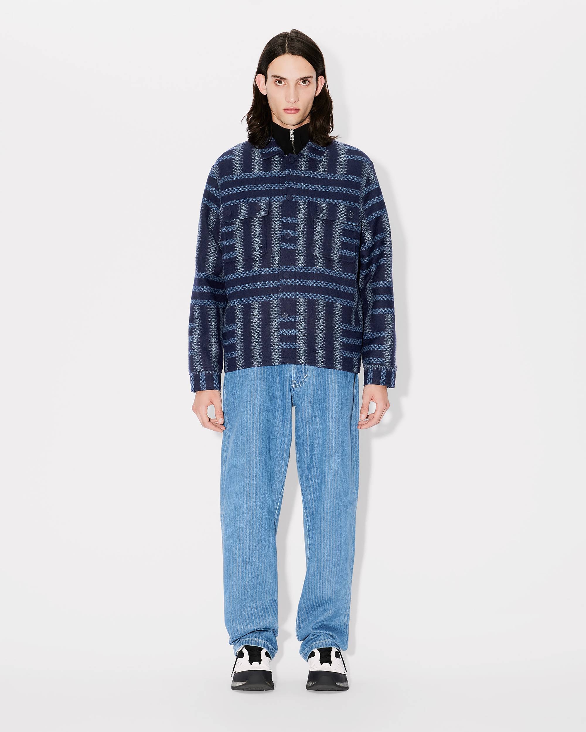 'KENZO Weave' overshirt in virgin wool - 5