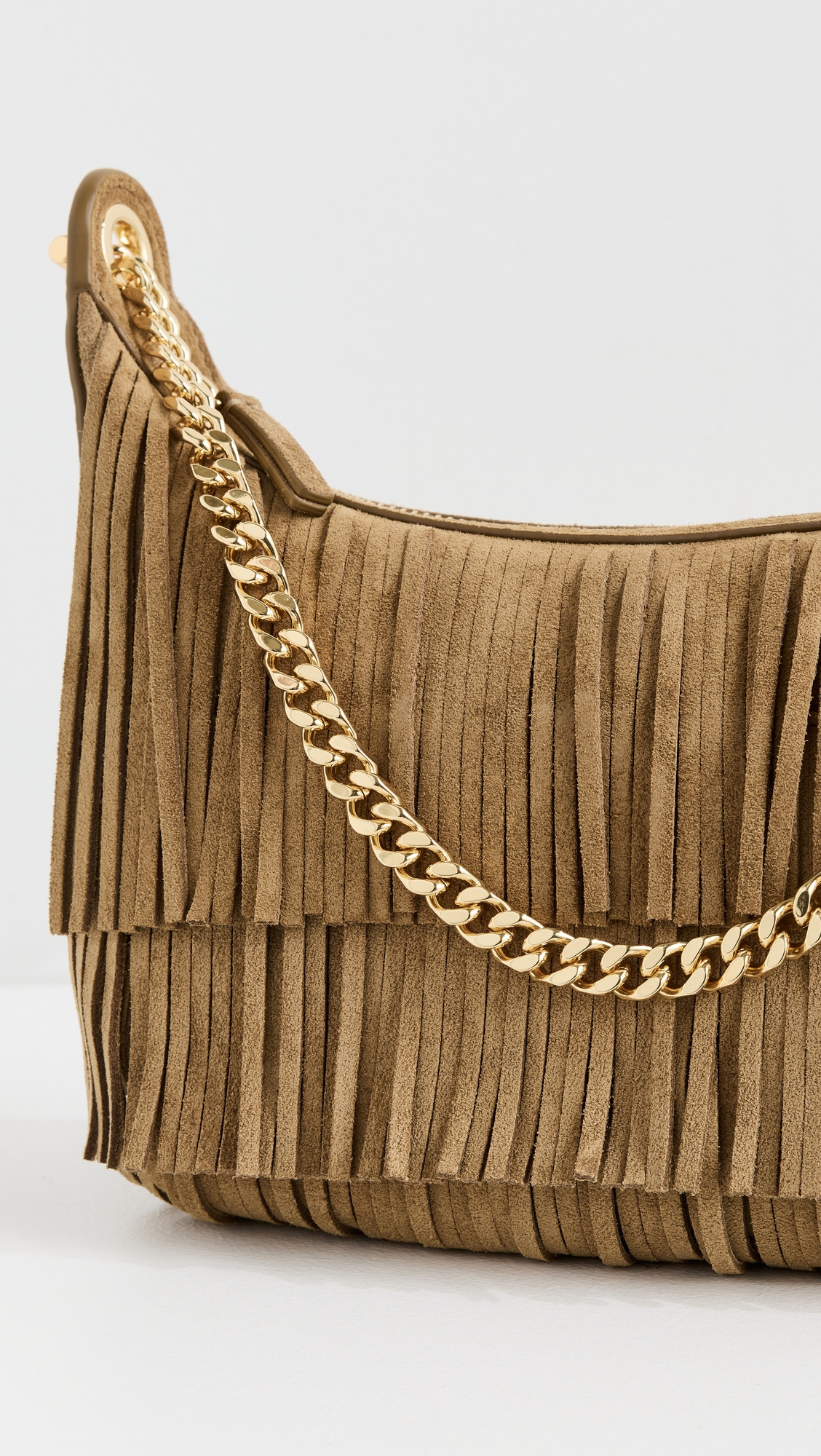 Small Suede Fringe Fortune Hobo Bag - 4