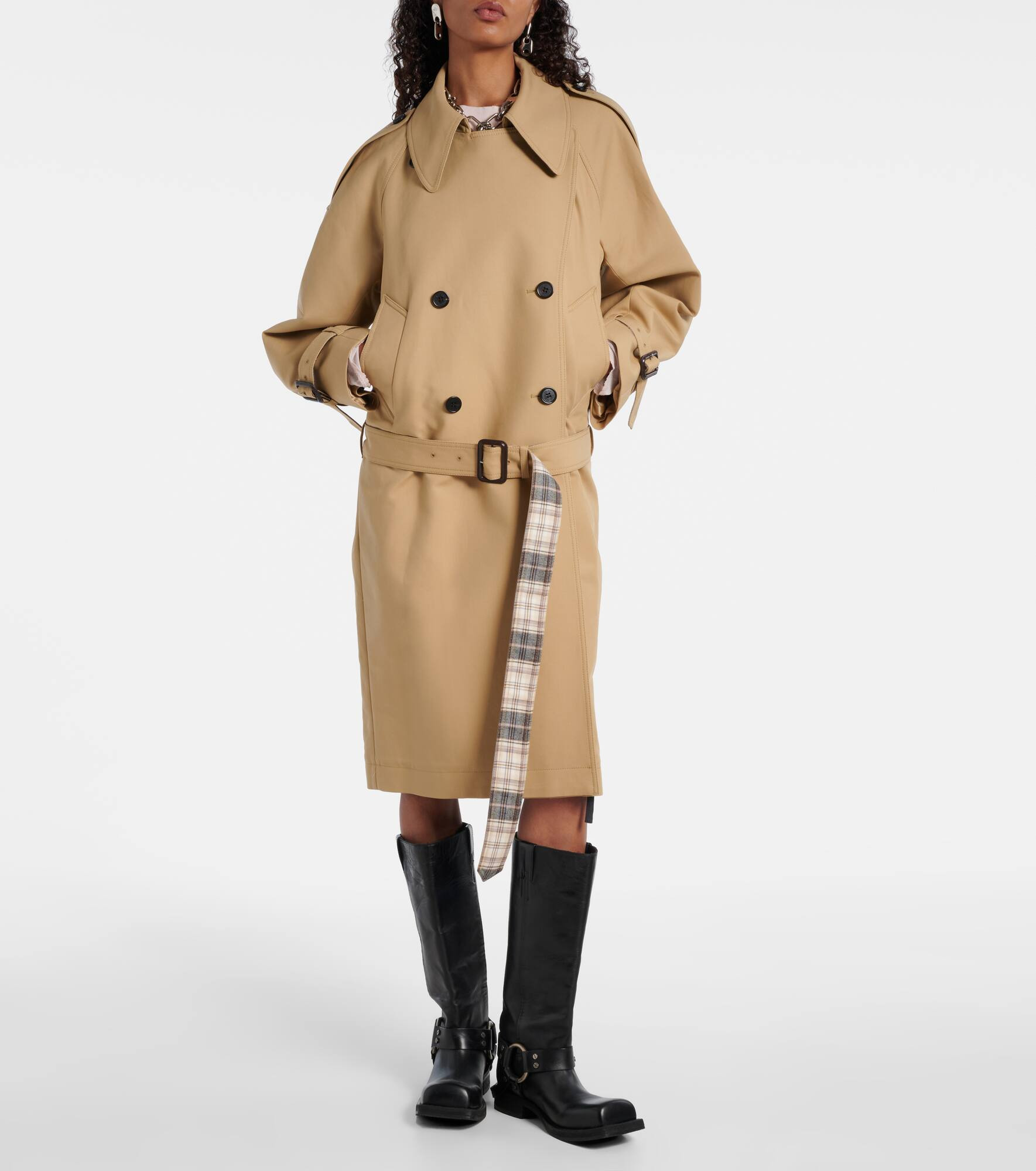 Cotton satin trench coat - 7