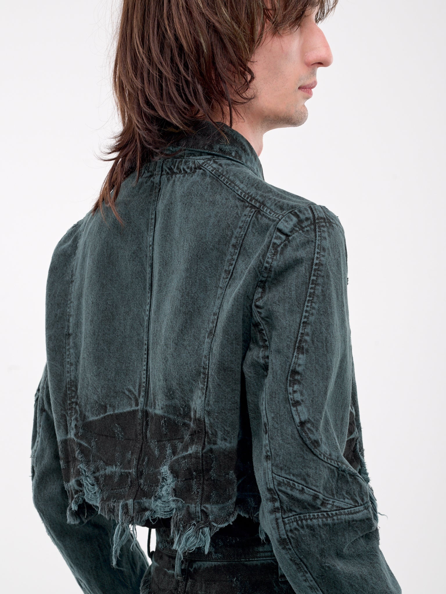 Distressed Crop Denim Jacket - 5