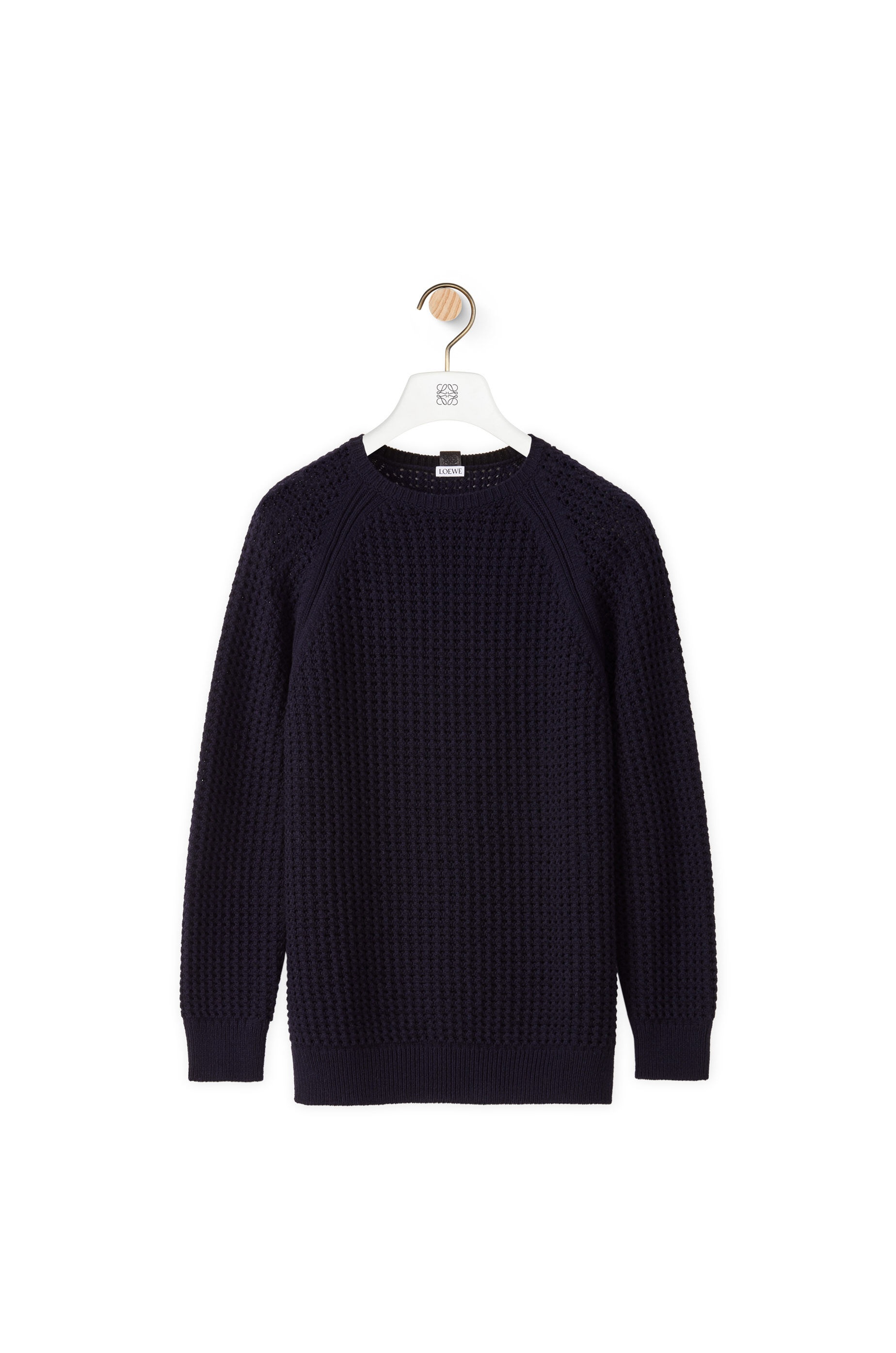 Crew neck sweater in wool and cotton - 1