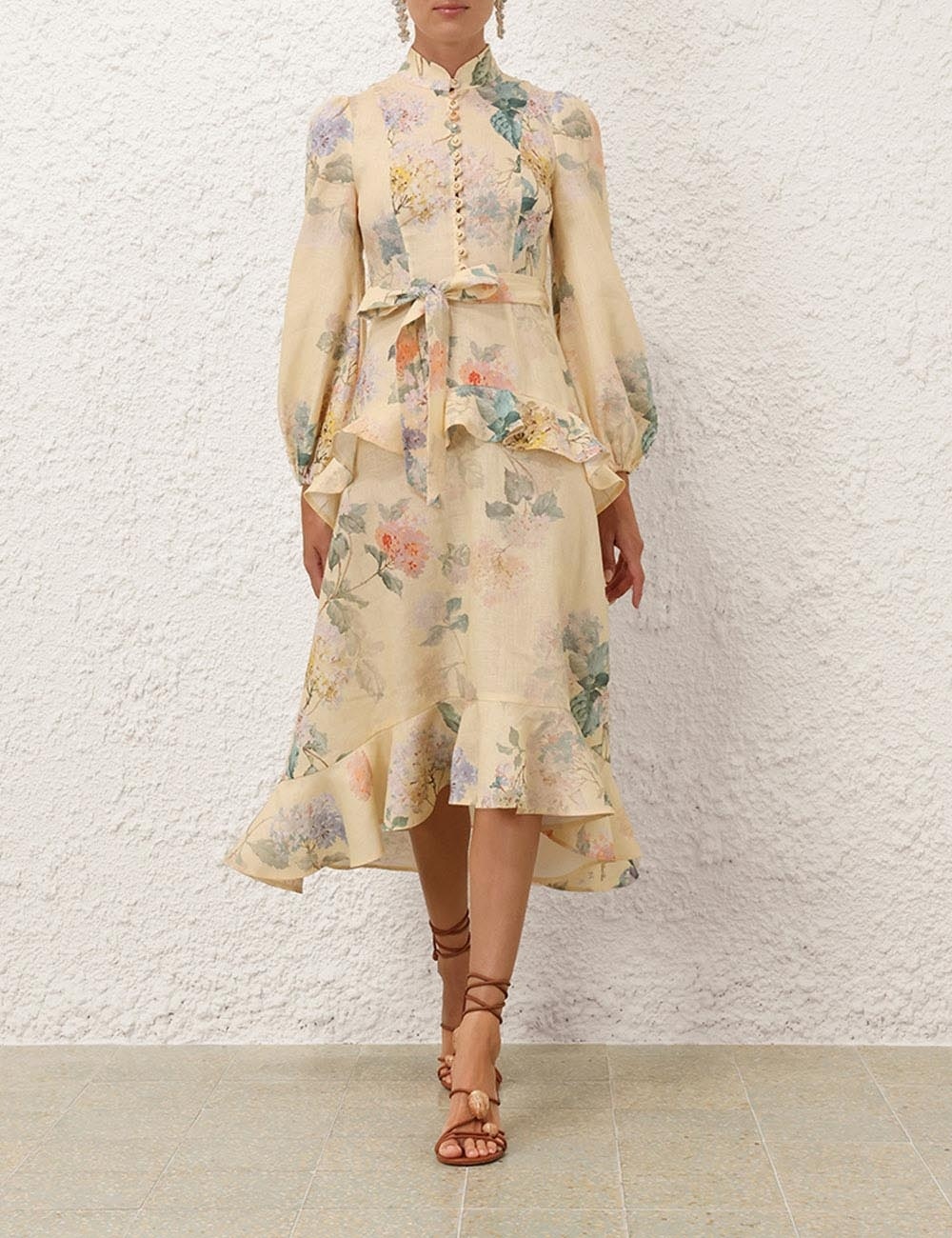 【Zimmermann】ILLUMINATE PEPLUM MIDI DRESS ペプラムミディ Zimmermann ILLUMINATE PEPLUM MIDI DRESS | REVERSIBLE