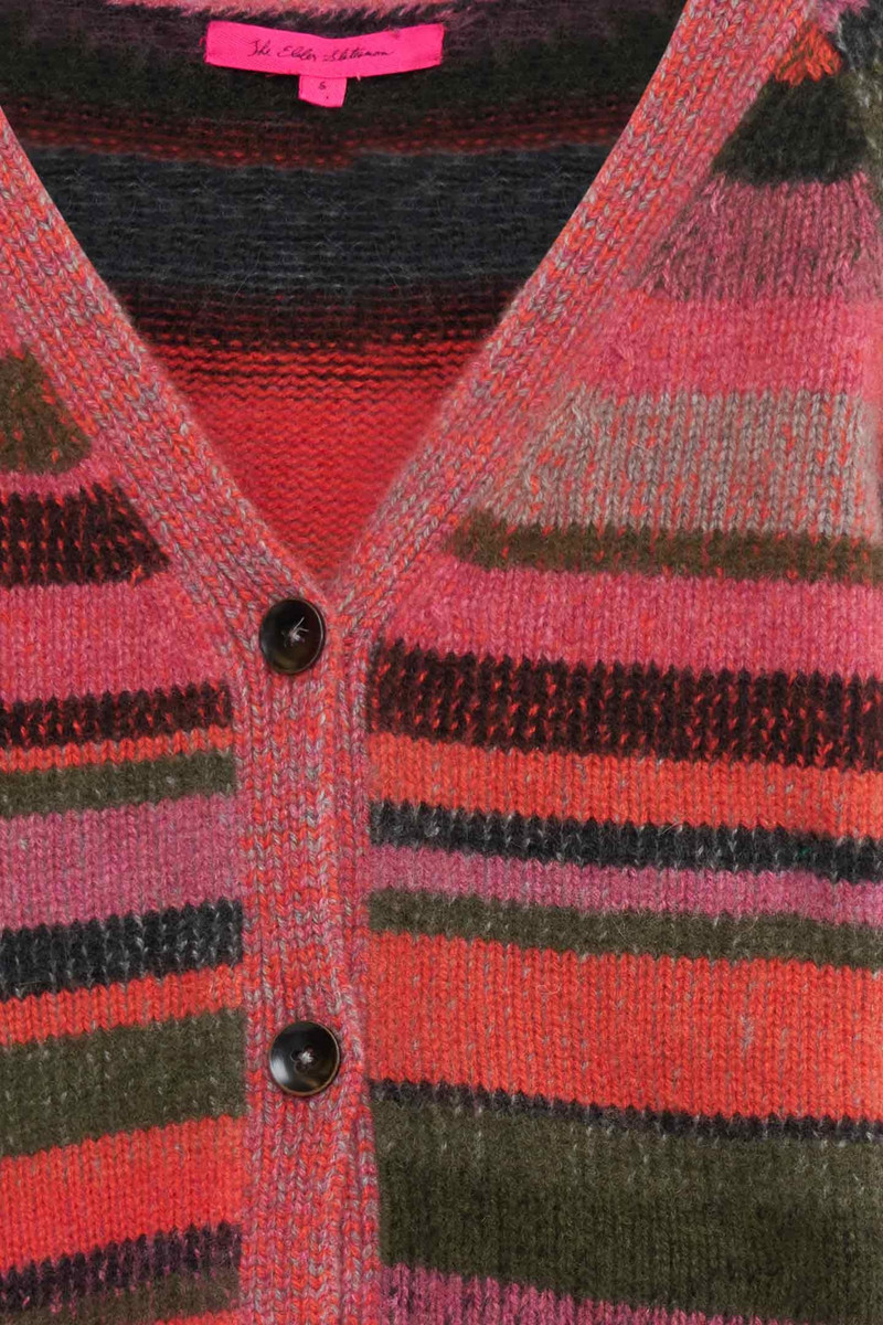 The Elder Statesman STRIPE SUPER SOFT WOMEN'S CARDIGAN outlook