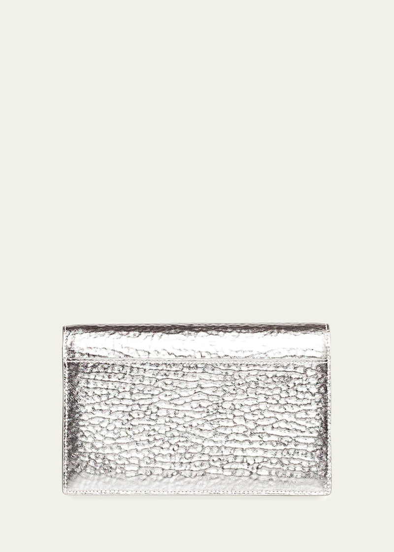 AKRIS Anouk Hammered Leather Envelope Clutch Bag outlook