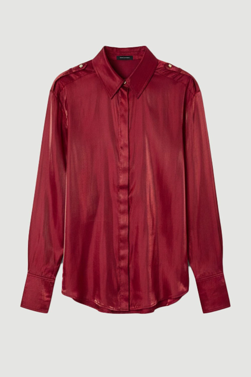 Metallic Woven Collared Shirt 4