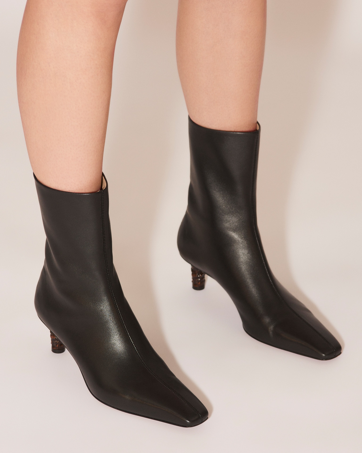 TALLI - Sculpted-heel leather boots - Black - 3