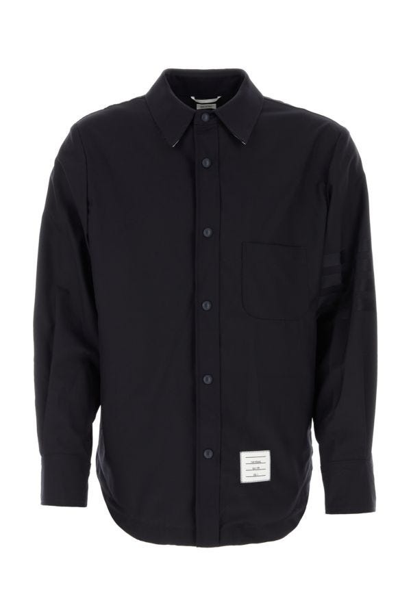 THOM BROWNE MAN Midnight Blue Wool Shirt - 1