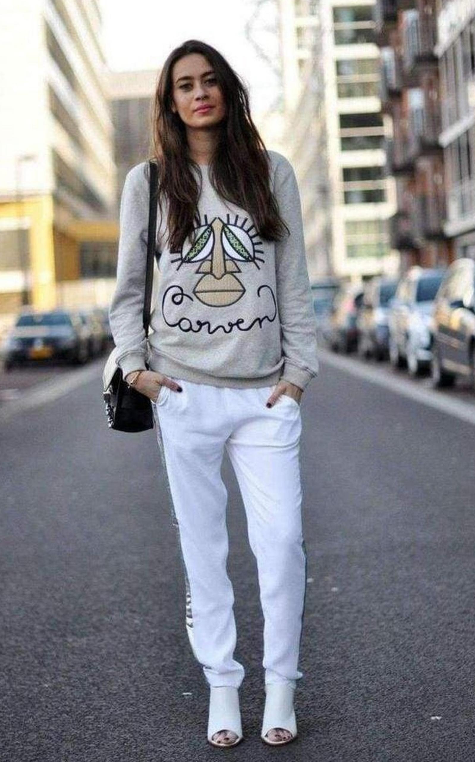 Woven Gray Cotton Embroidered Face Sweatshirt - 2