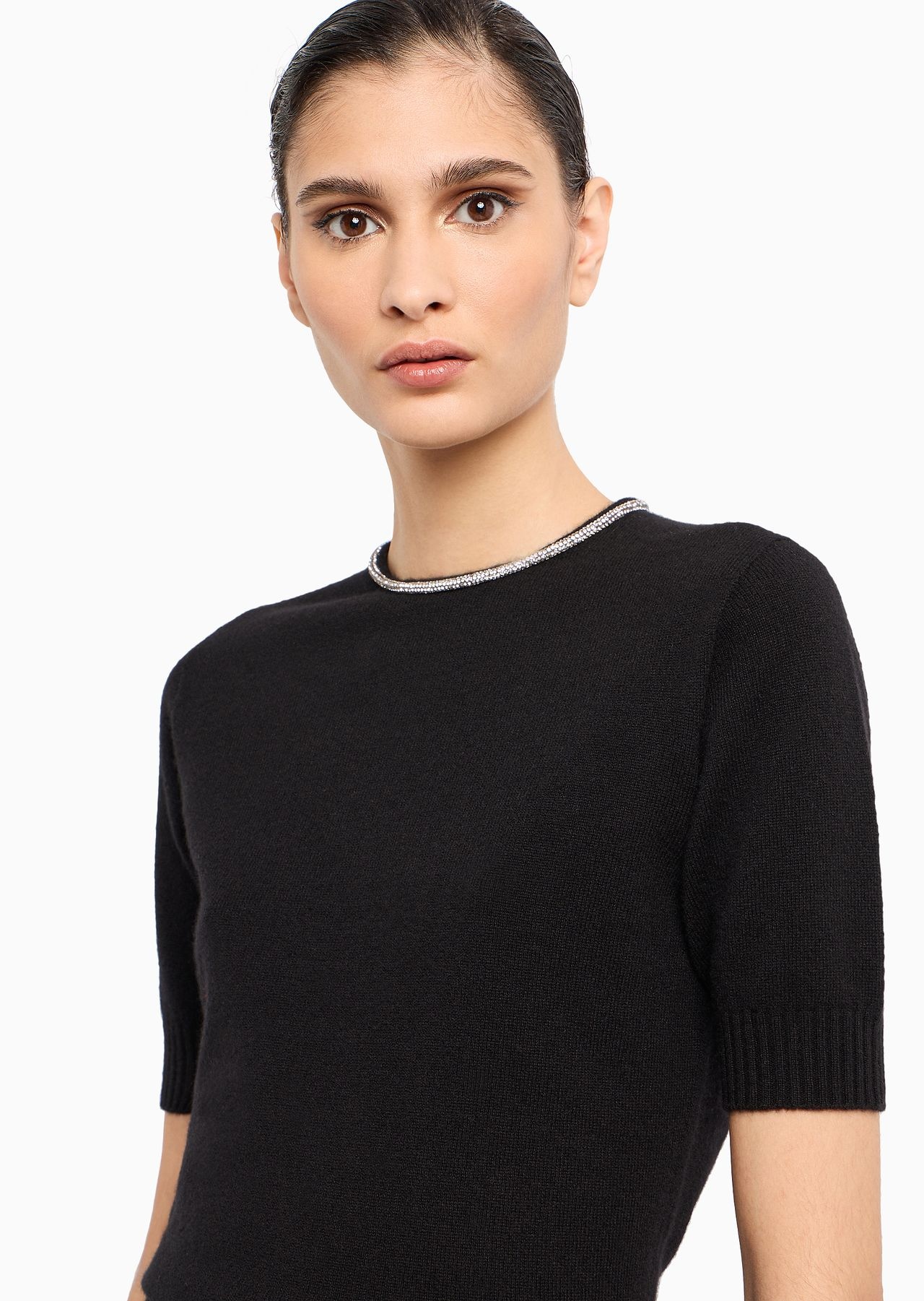 Cashmere cropped crew-neck jumper - 5