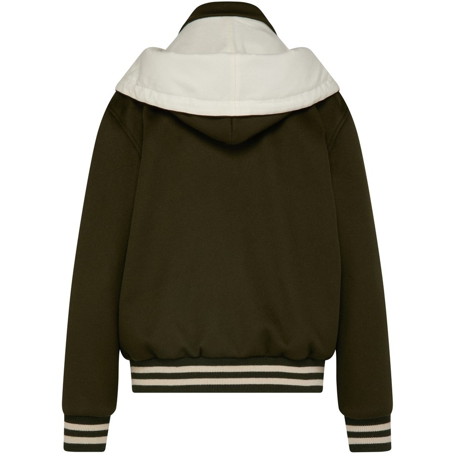 Varsity Jacket with Hood in Double Faced Cashmere - 2