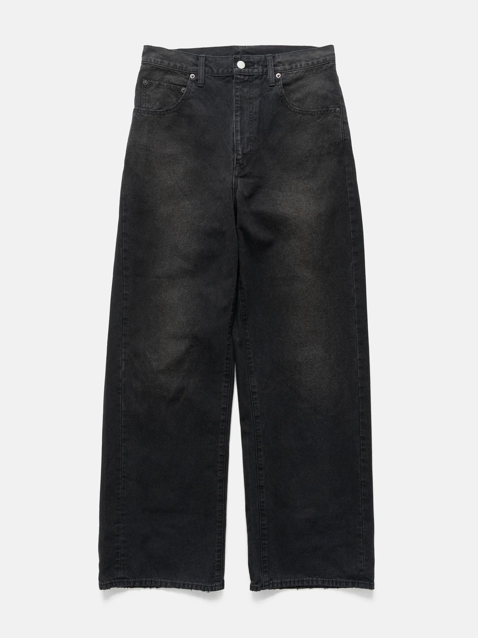 Sulfur Dyed Oxford Vintage Wide Pants Black - 1