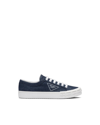 Prada Prada Wheel Cassetta denim sneakers outlook