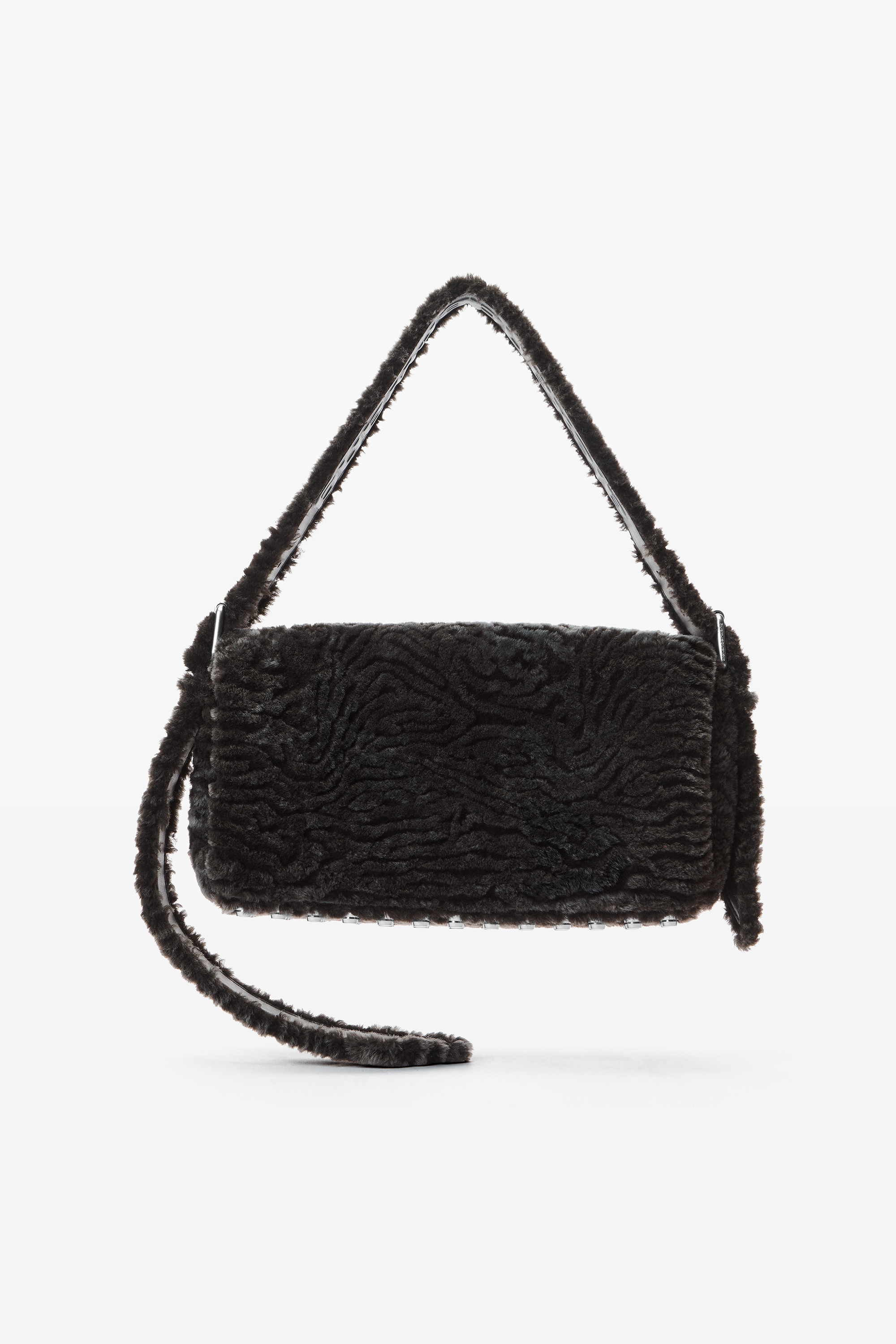 online-exclusive ricco medium flap bag in lamb shearling - 6