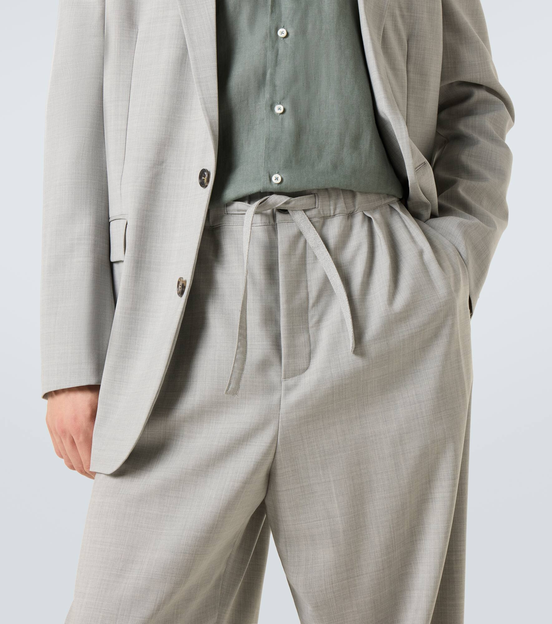 Wool wide-leg pants - 5