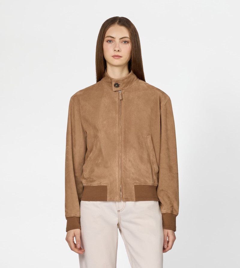 BOMBER JACKET IN PASHMY SUEDE - BEIGE 3