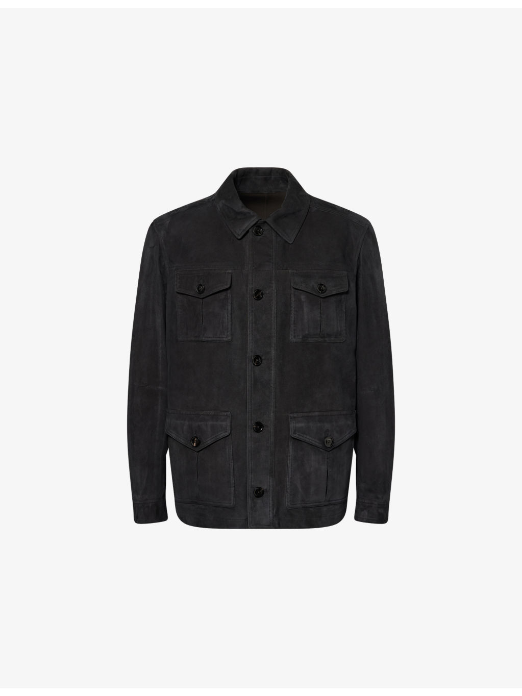 Light Pocket Long-Sleeve Suede Jacket - 1