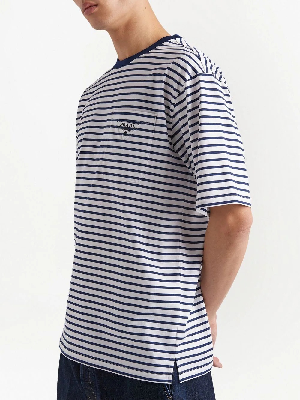 striped triangle-logo T-shirt - 4