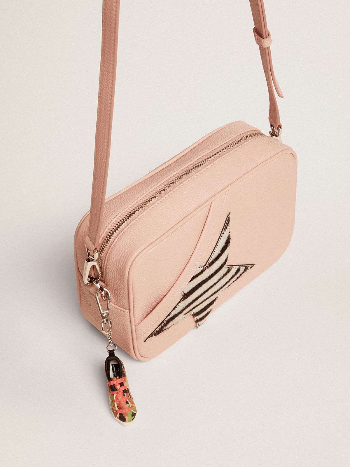 Star Bag in pink leather with zebra-print pony skin star - 2