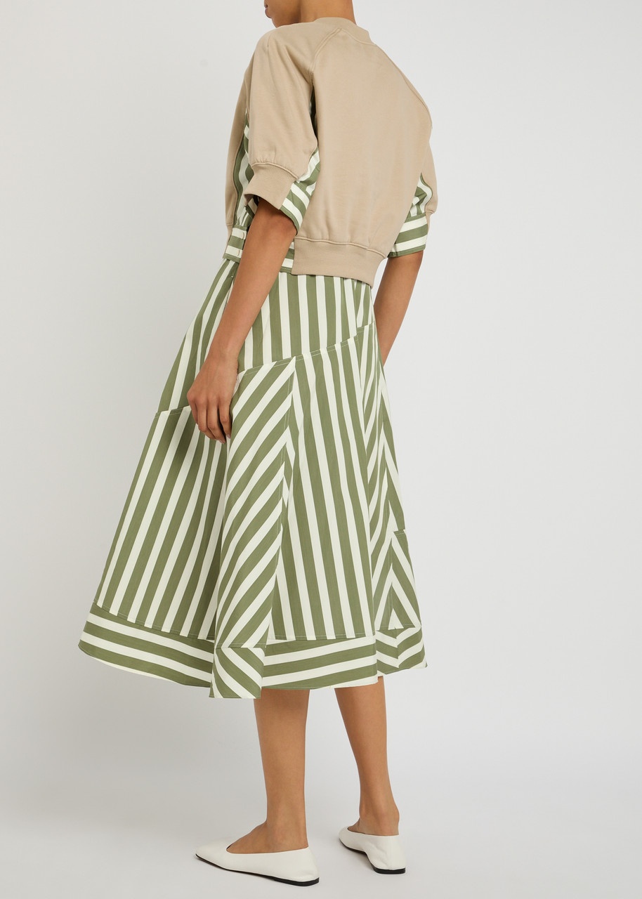 3.1 Phillip Lim Detachable-sweatshirt Striped Cotton Midi Dress - 3