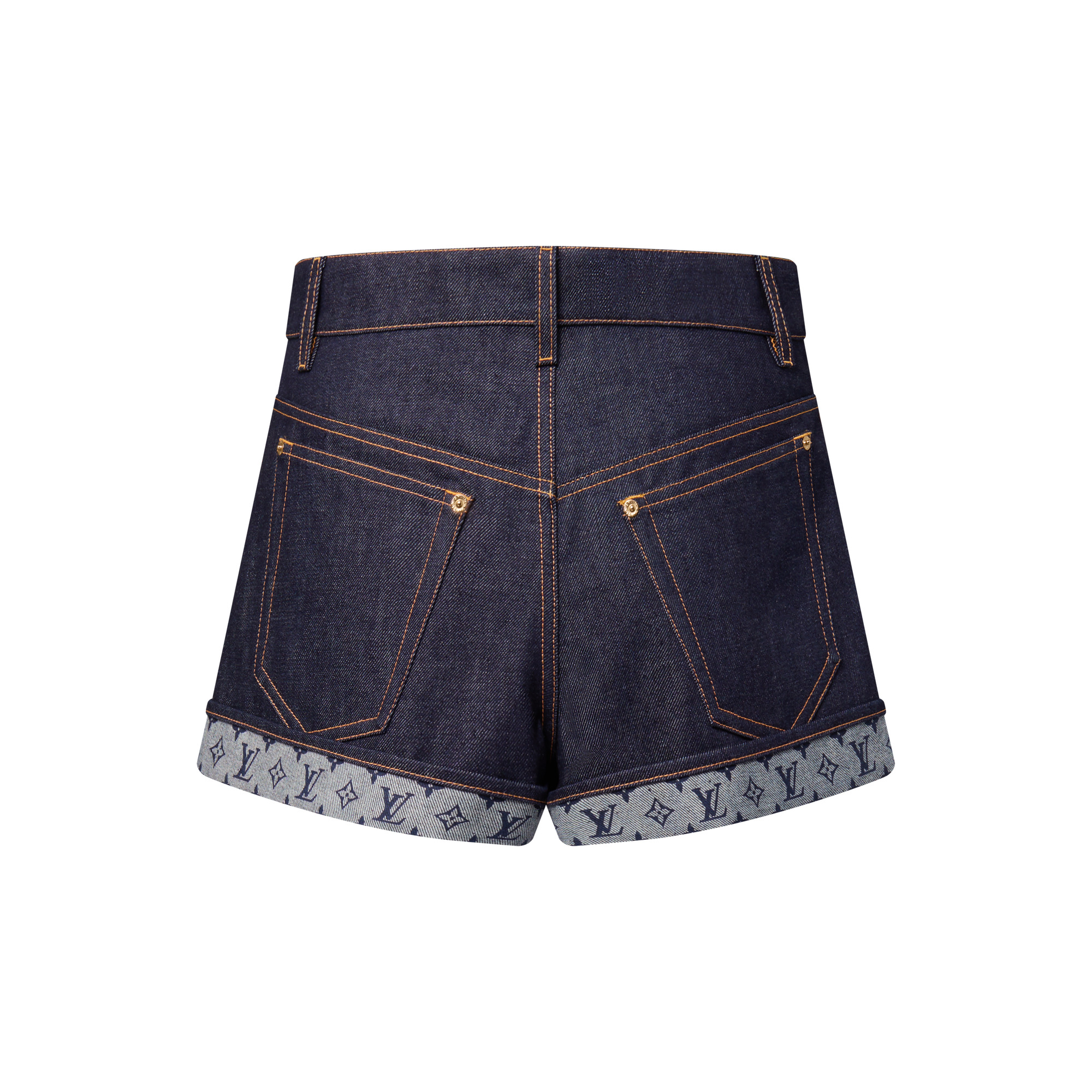 Cuffed Hem Denim Mini Shorts - 3