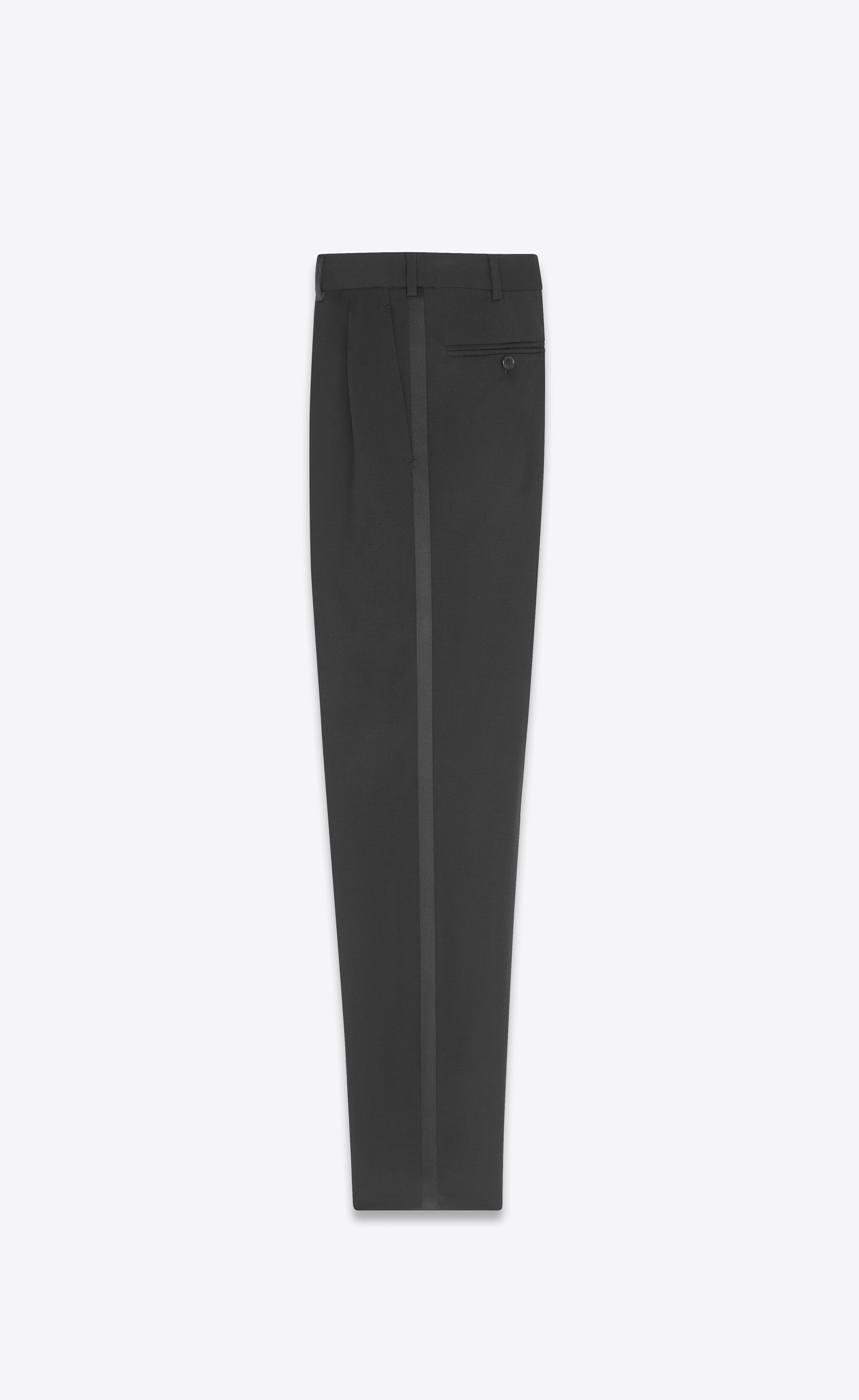 carrot-fit tuxedo pants in grain de poudre - 2