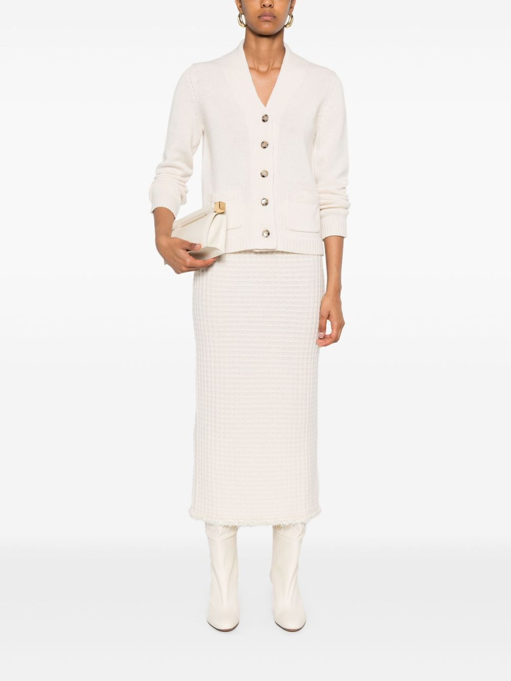 button-detailed patch-pocket cardigan - 2