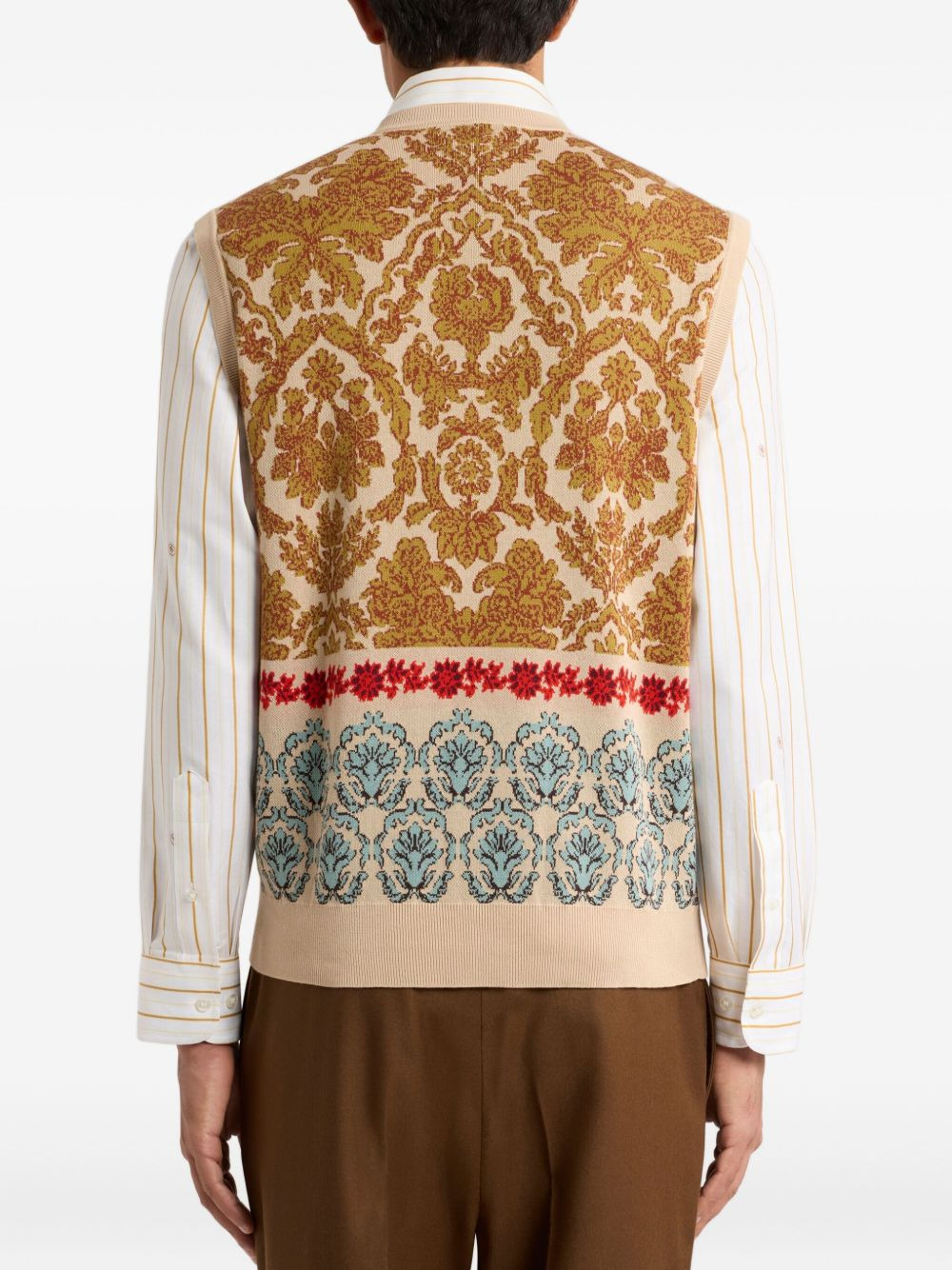 jacquard-pattern waistcoat - 4