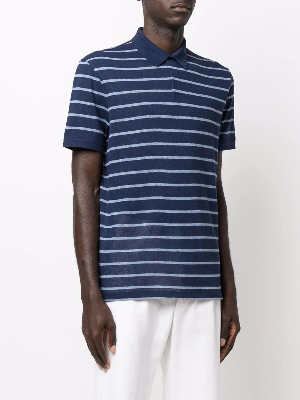 striped short-sleeve polo shirt - 3