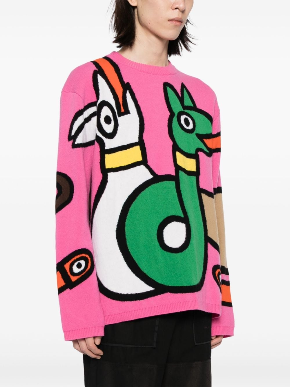 Viper intarsia-knit wool jumper - 3