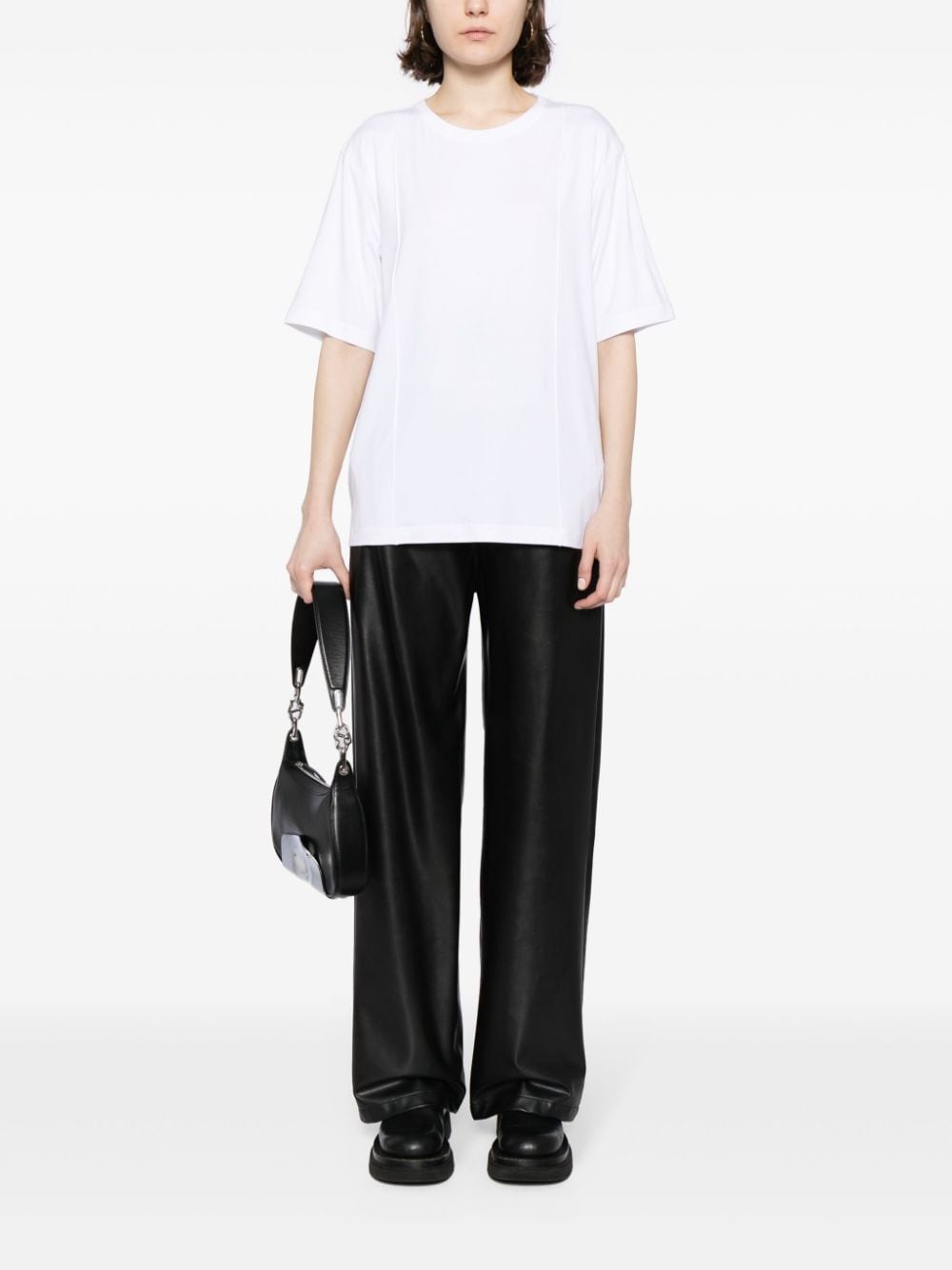 pleat-detail cotton T-shirt - 3
