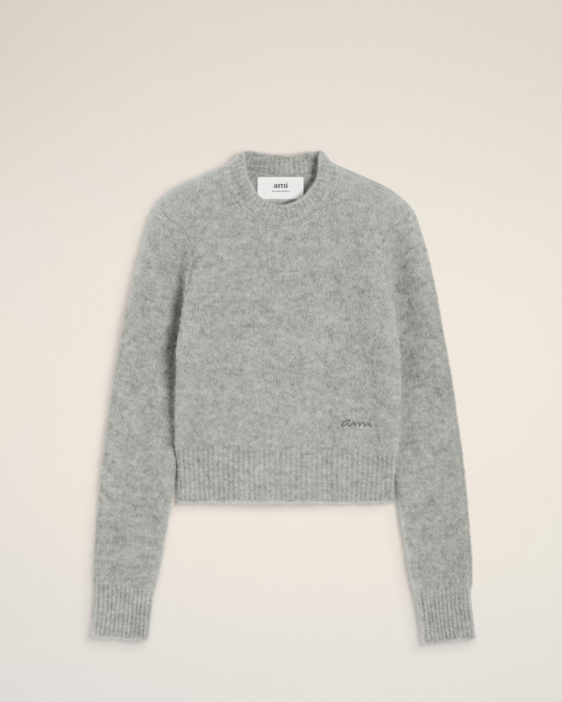 GREY ALPACA AMI CREWNECK SWEATER 1