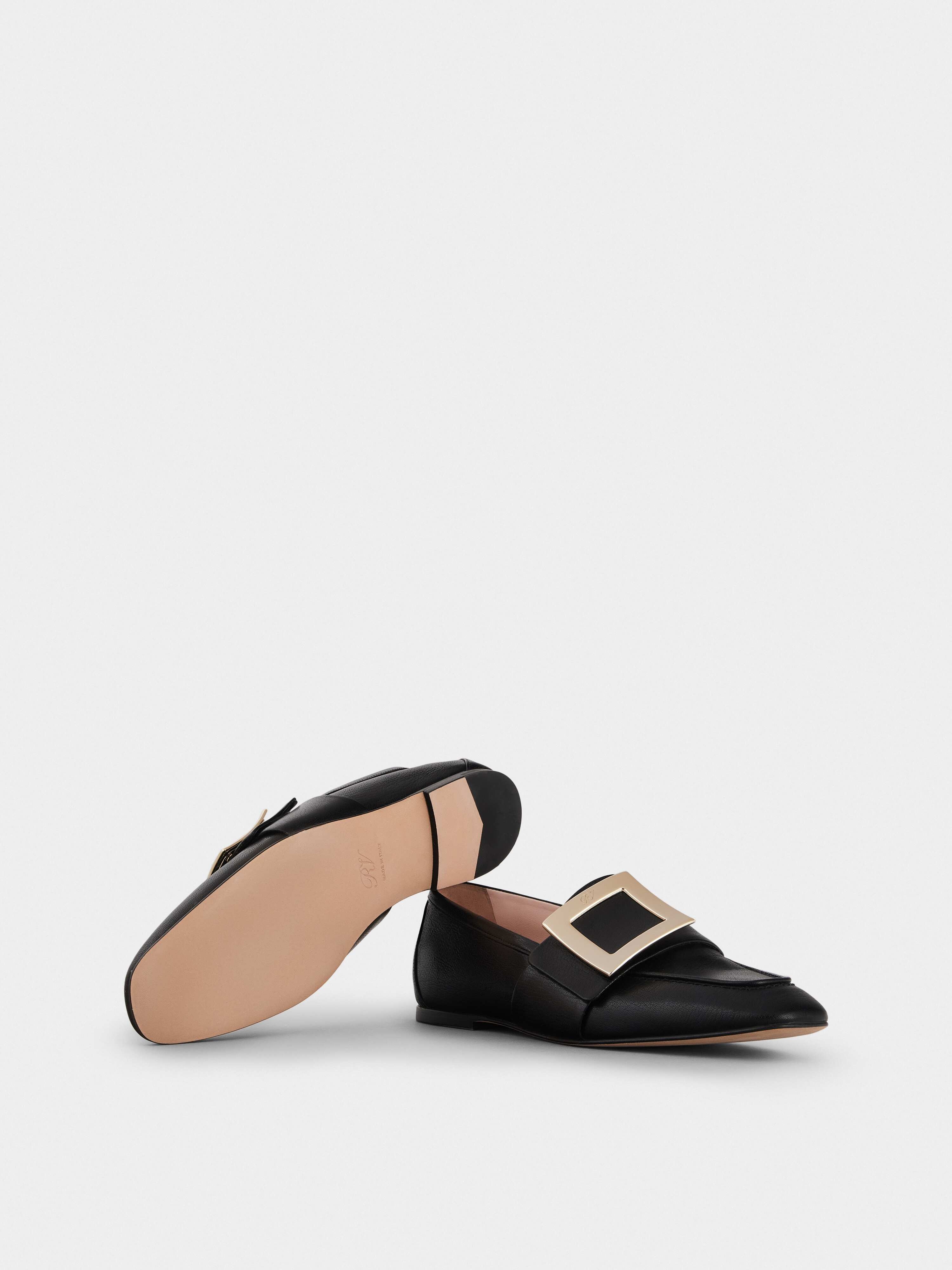 Soft Metal Buckle Loafers in Leather - 6