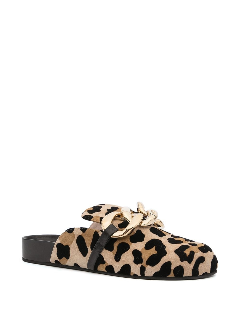 Chunky Chain-Embellished Leopard-Print Slides - 2