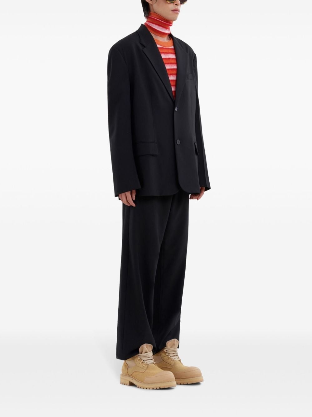 logo-appliquÃ© single-breasted blazer - 3