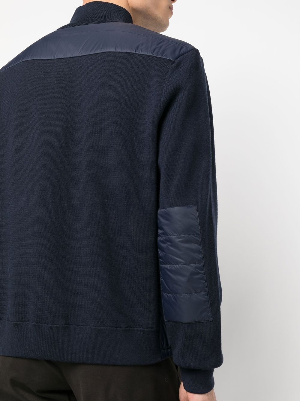zip-front padded-panel sweater - 5