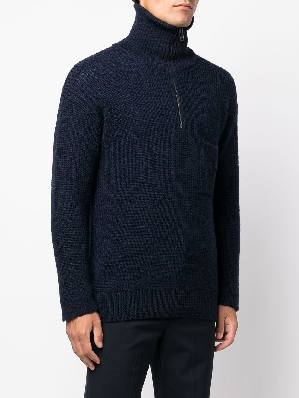 half-zip roll-neck jumper - 3