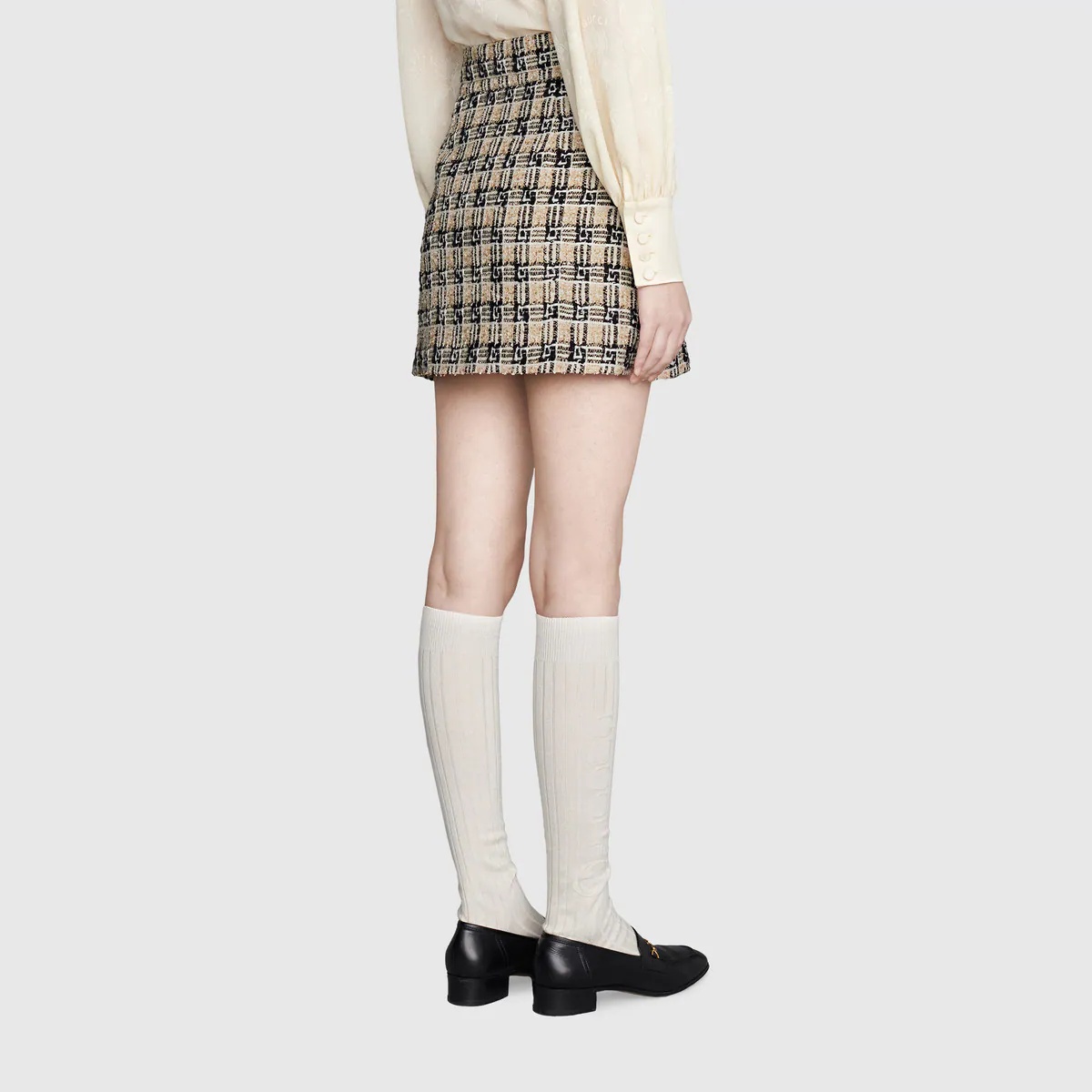 Square G check tweed skirt - 4