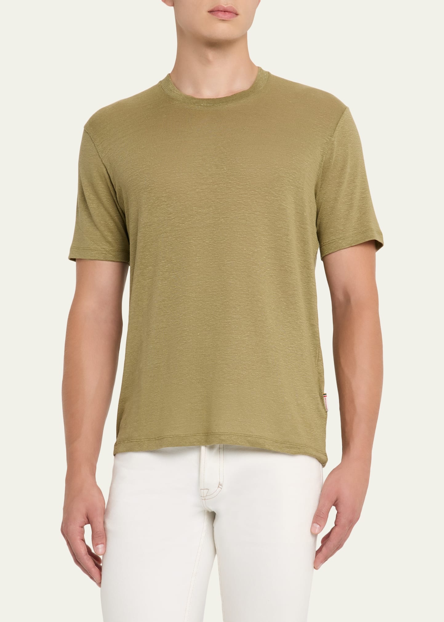 Men's Easy-Fit Stretch Linen Crewneck T-Shirt - 4