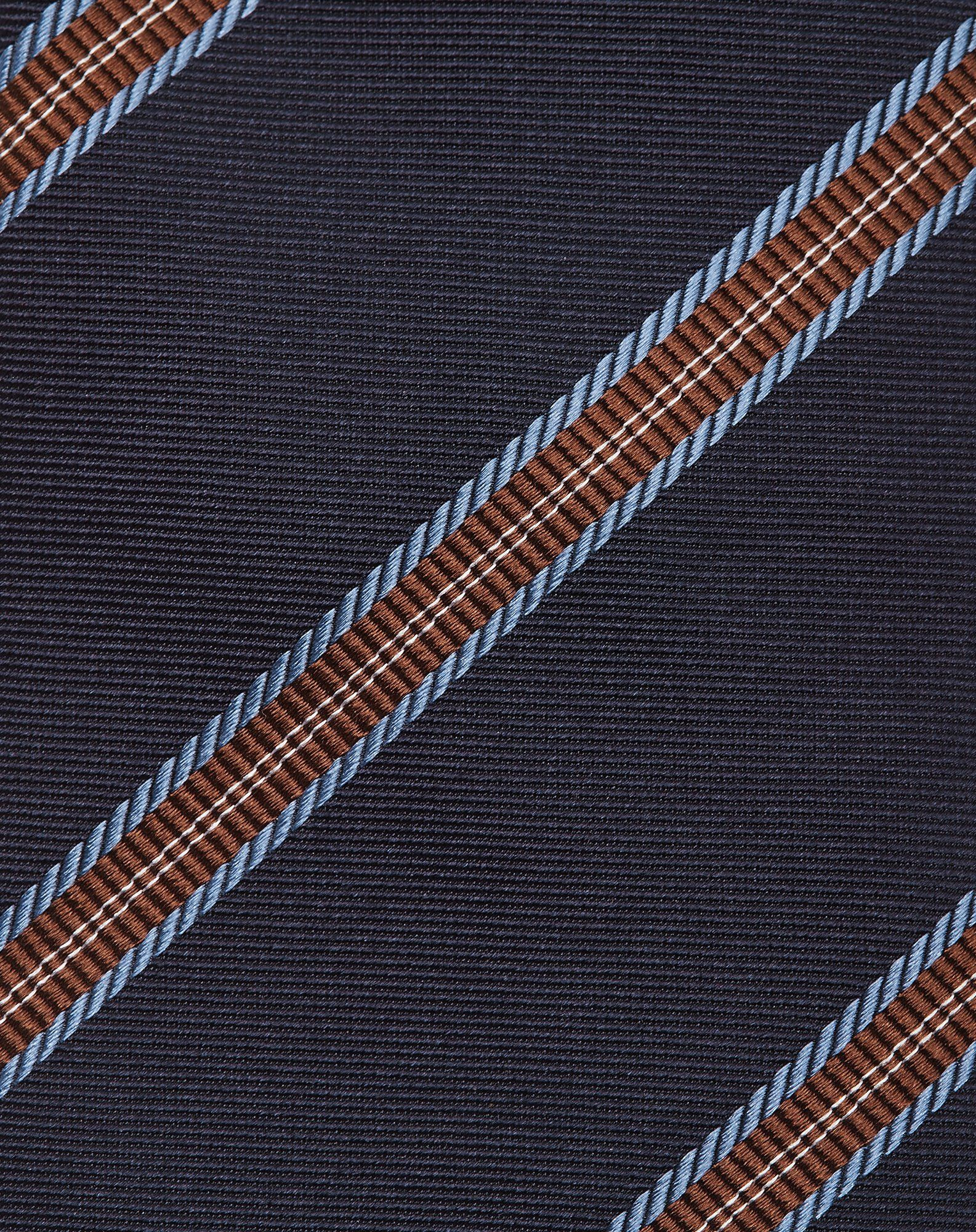 Blue pure silk regimental tie - 4