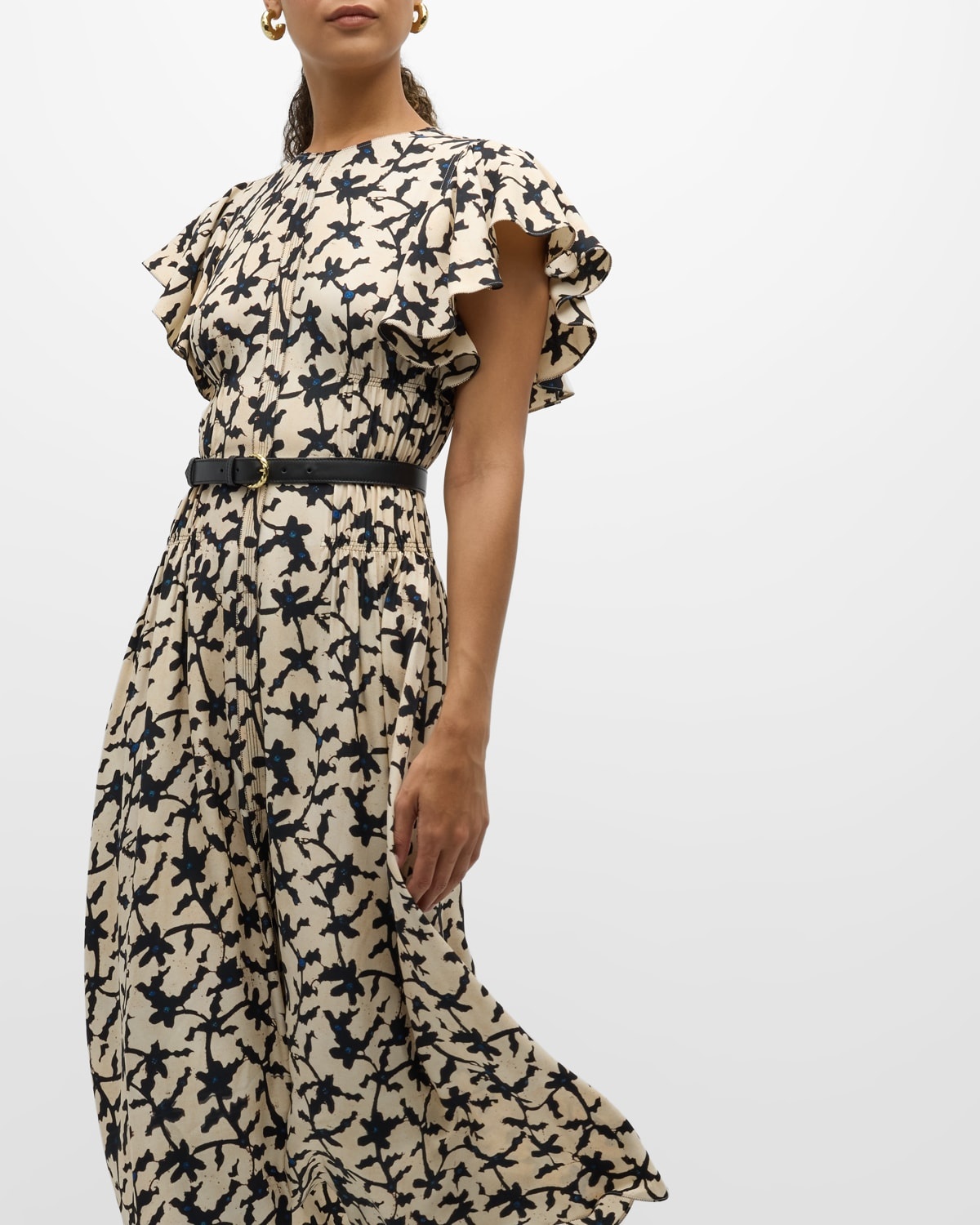 Anais Printed A-Line Midi Dress - 7