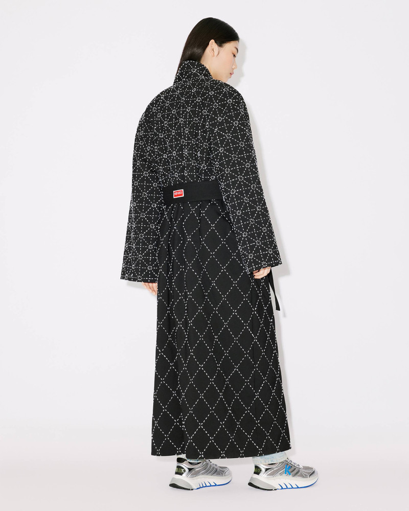 'KENZO Sashiko Stitch' genderless long hand-embroidered coat 4